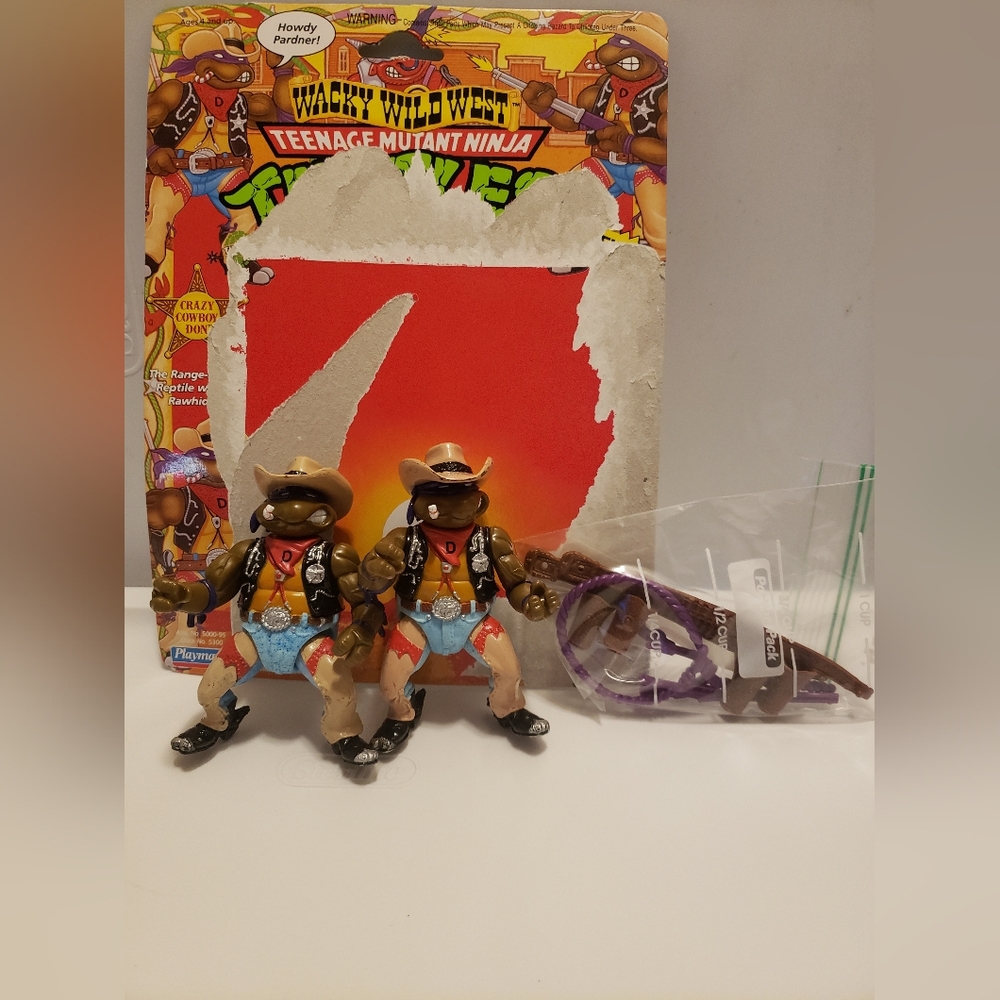 VINTAGE 1992 TMNT CRAZY COWBOY DON COMPLETE DONATELLO W CARD